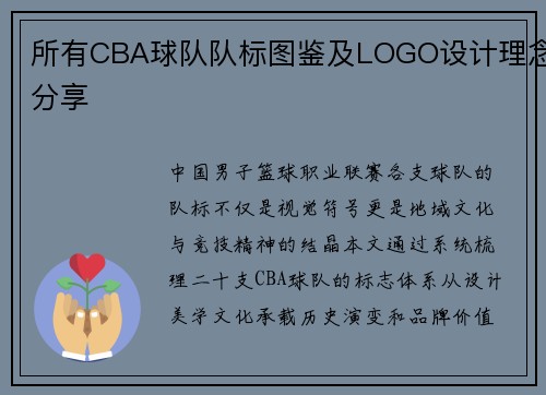 所有CBA球队队标图鉴及LOGO设计理念分享